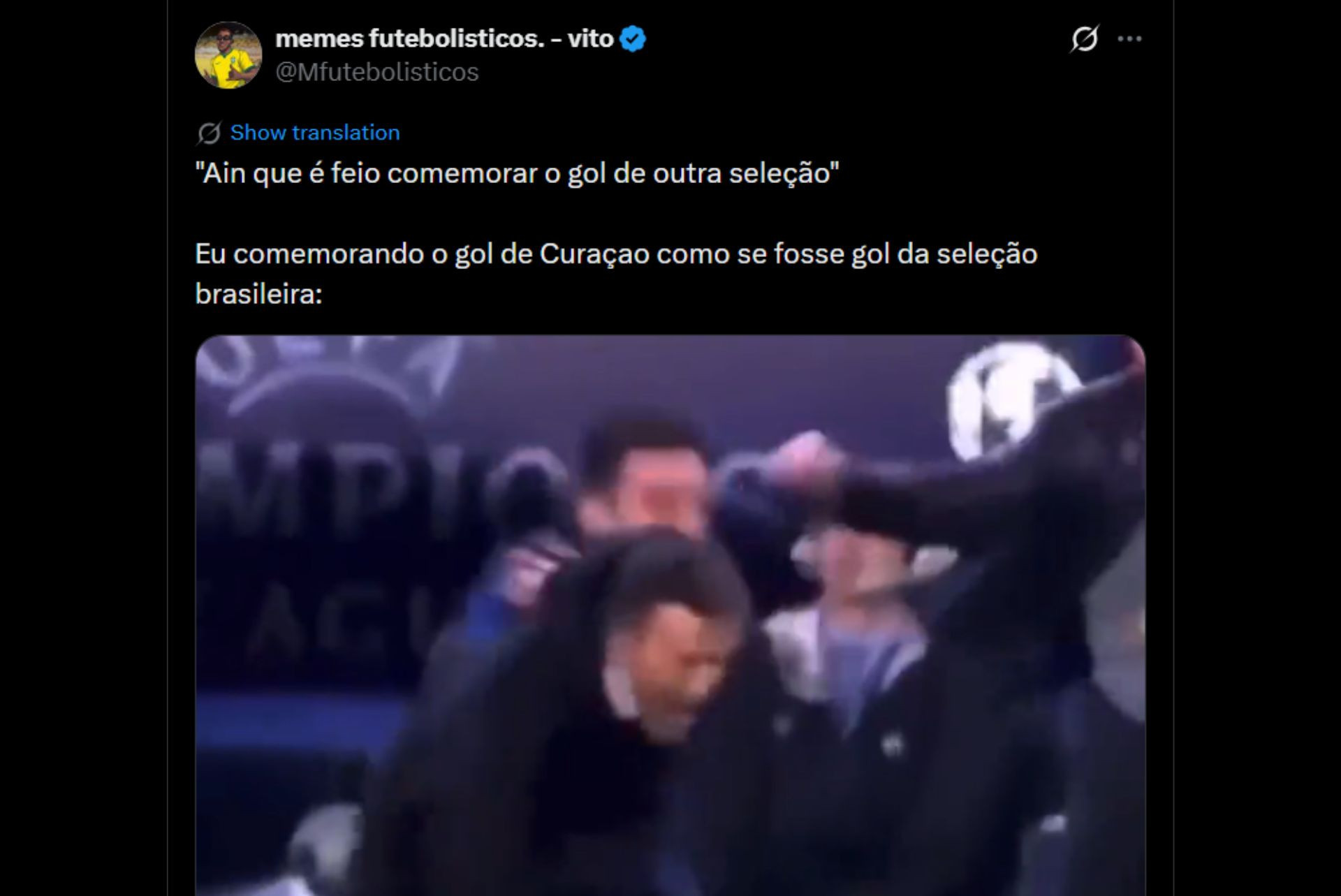 Brasileiros comemoram gols de outras sele&ccedil;&otilde;es - Reprodu&ccedil;&atilde;o / X