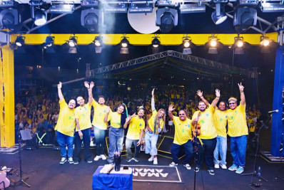 Mesmo com o empate entre Brasil e Marrocos, Os Garotin garantiram a alegria do público em Macaé