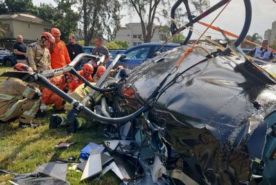 Veja fotos dos destroços dos helicópteros que caíram no Rio