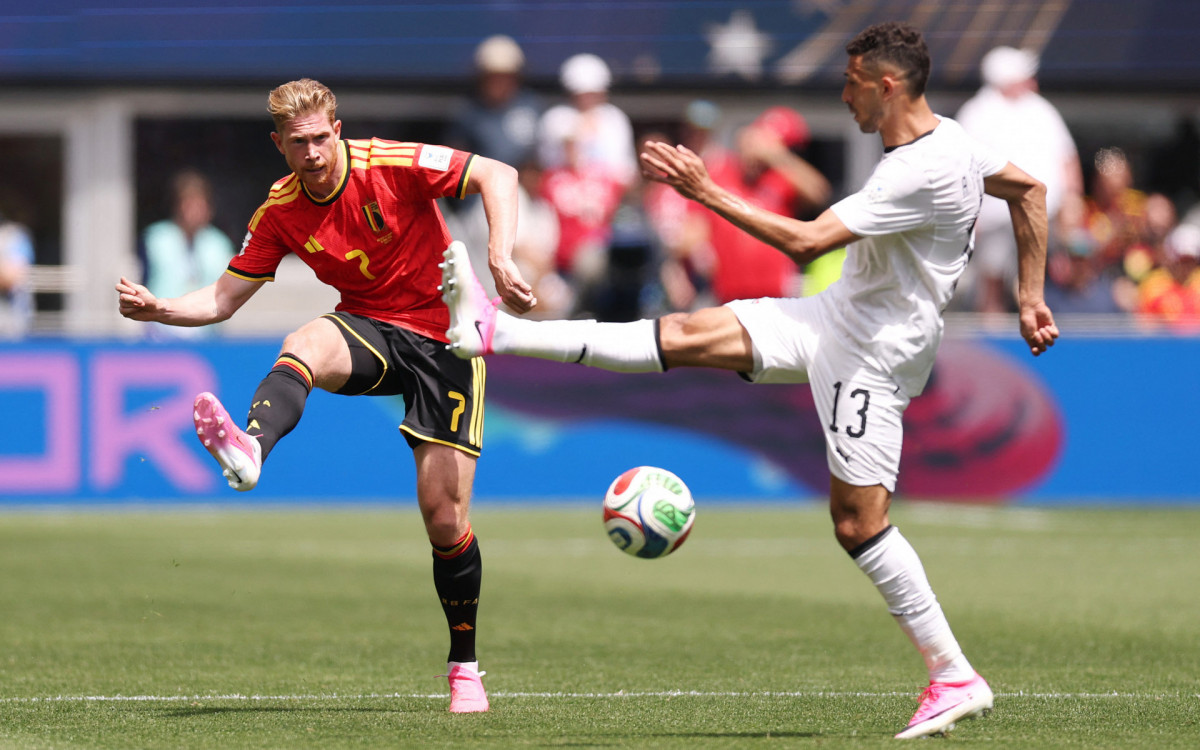 De Bruyne em ação no empate entre Bélgica e Egito, em Seattle
