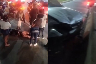 Motociclista é arremessado de viaduto em engavetamento em Caxias