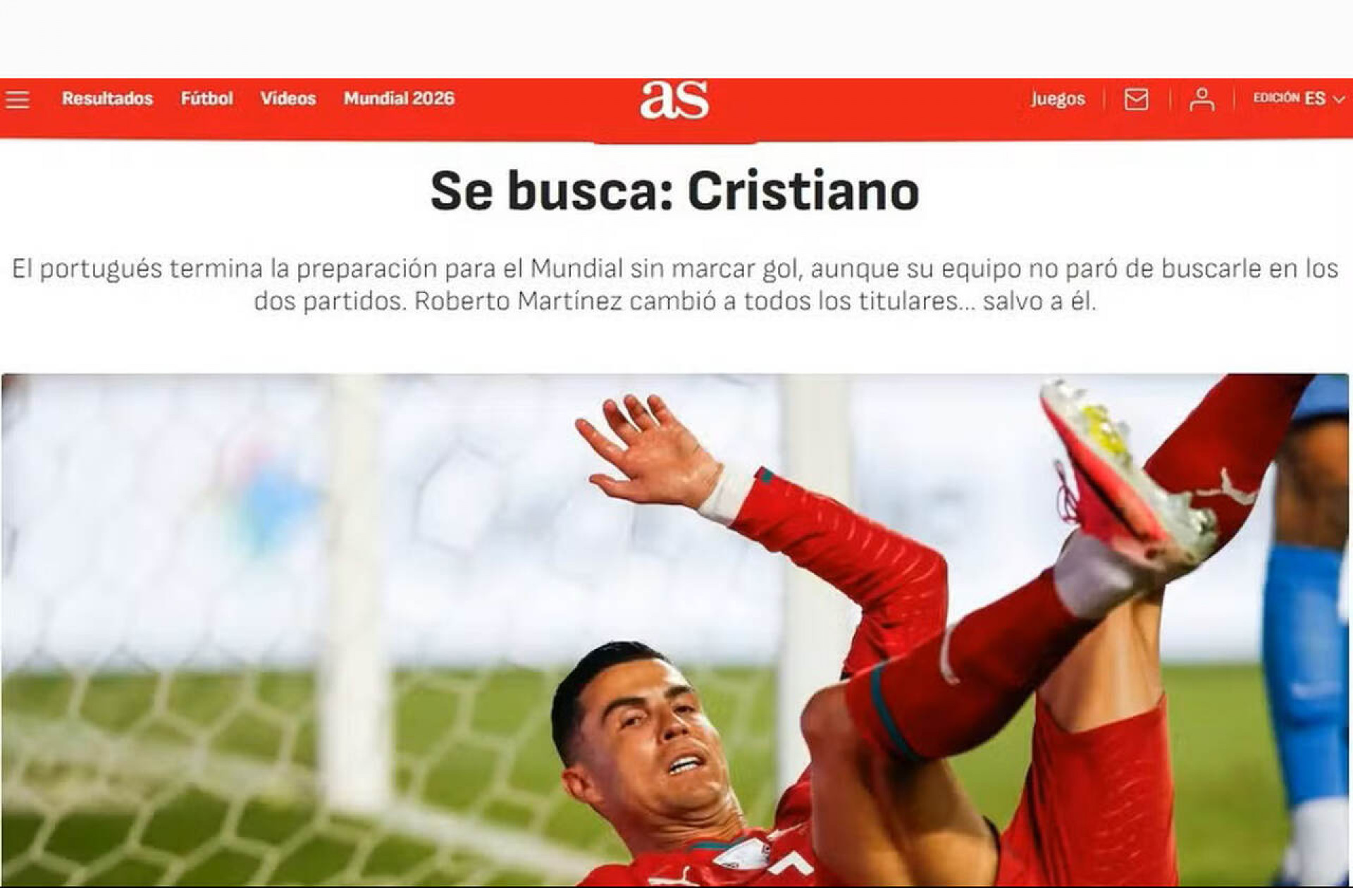 Jornal espanhol questiona momento de Cristiano Ronaldo antes da estreia na Copa