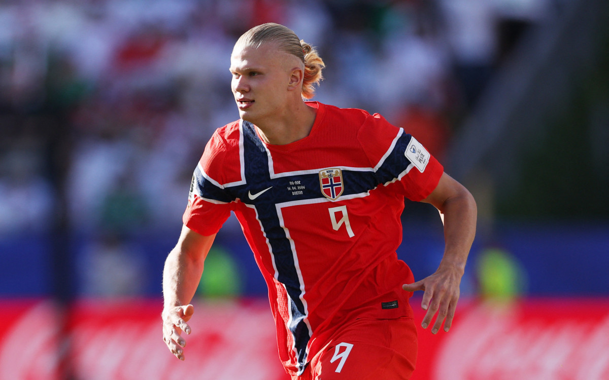 Haaland fez dois gols em seu primeiro jogo em Copa do Mundo