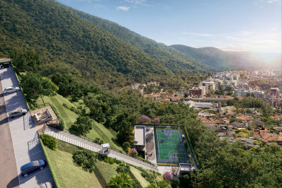 Elevador panorâmico, varanda gourmet e árvore para plantar em Corrêas, Petrópolis