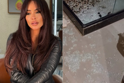 Carol Nakamura mostra box de vidro destruído por cachorro
