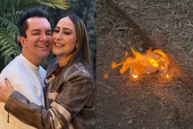 Mulher de Regis Danese queima Labubu após incêndio atingir quarto do filho