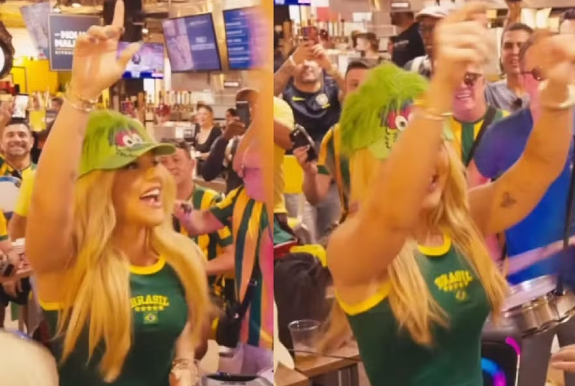 Virginia Fonseca cai no samba com torcedores brasileiros em chegada à Filadélfia