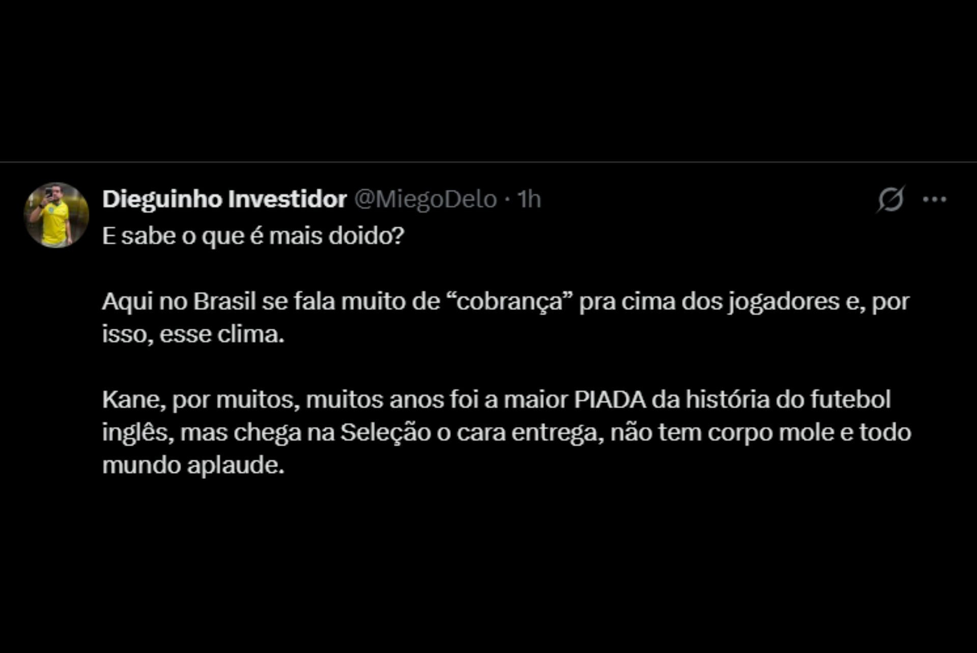 Momento da seleção inglesa gera reações entre os brasileiros - Reprodução / X