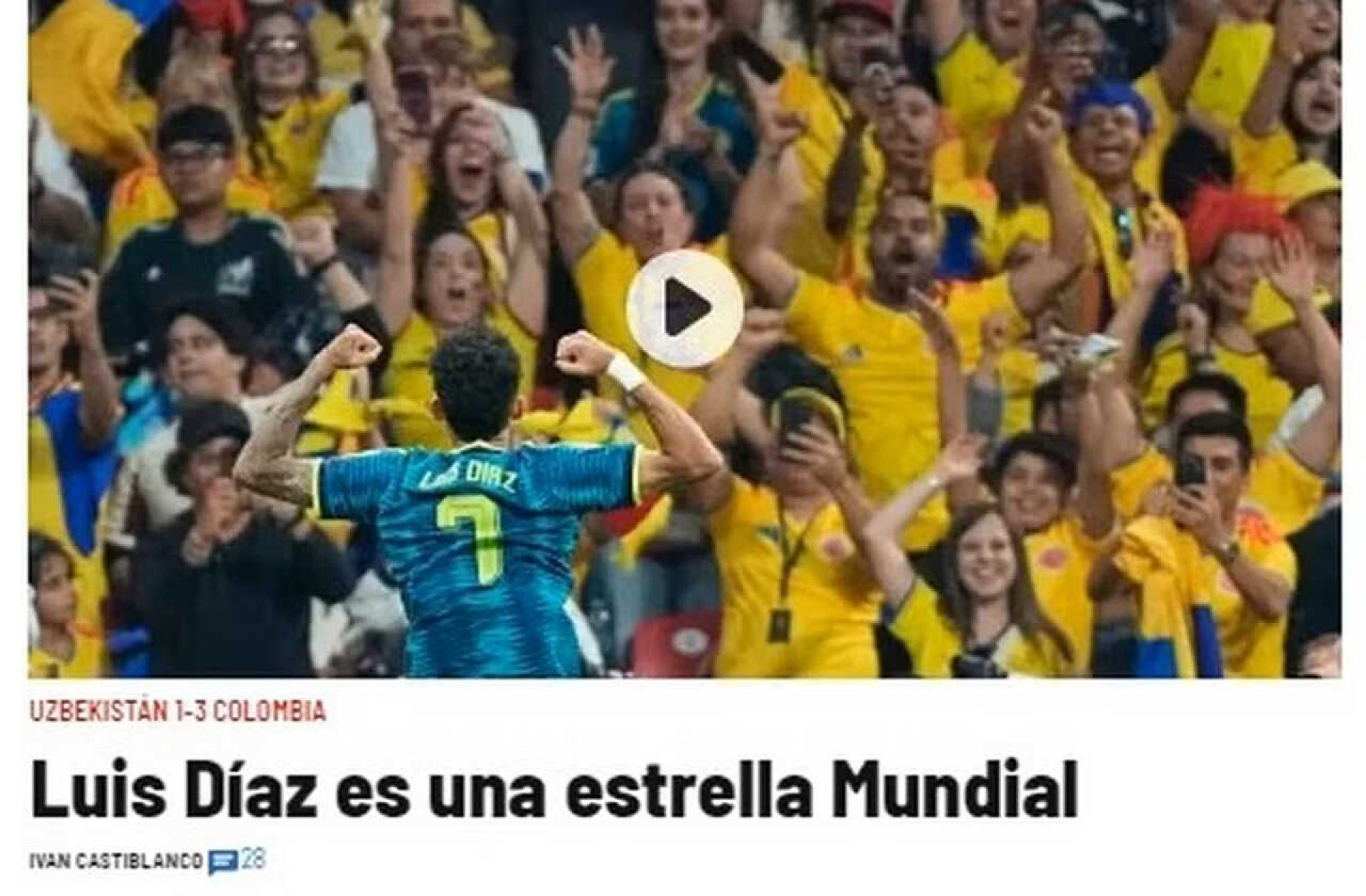 Luis D&iacute;az brilha pela Col&ocirc;mbia e vira destaque na imprensa internacional