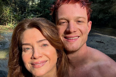 Leticia Spiller curte banho de cachoeira com Pedro Novaes