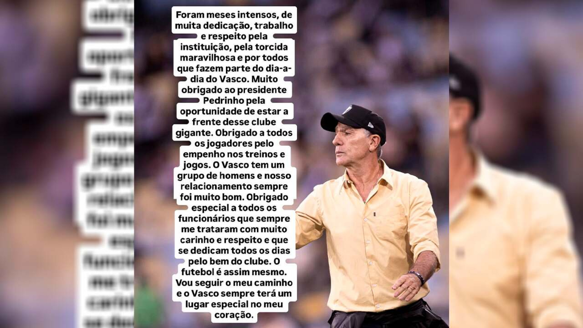 Renato Ga&uacute;cho usa as redes sociais para se despedir oficialmente do Vasco