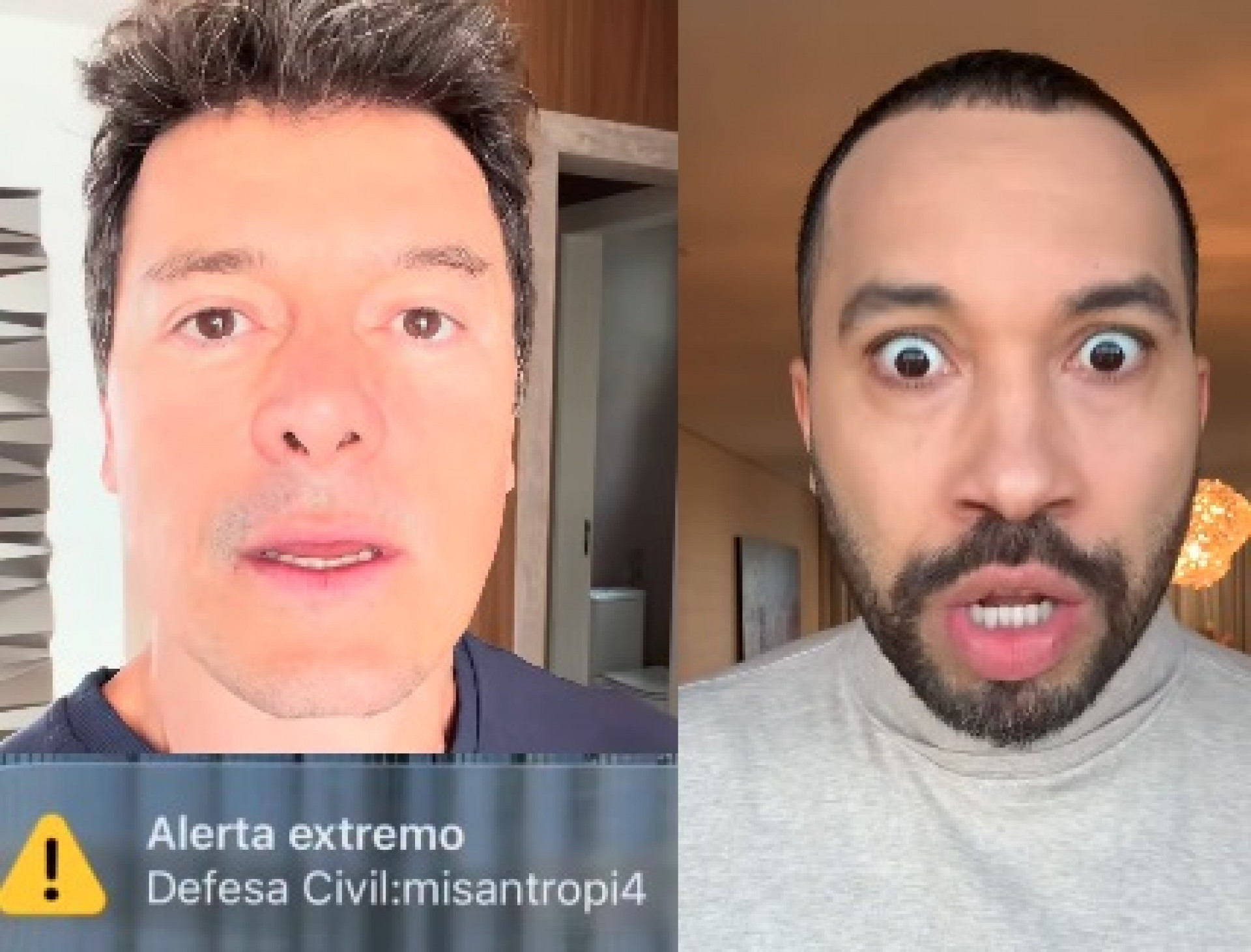 Vídeo: Famosos reagem a falso alerta da Defesa Civil