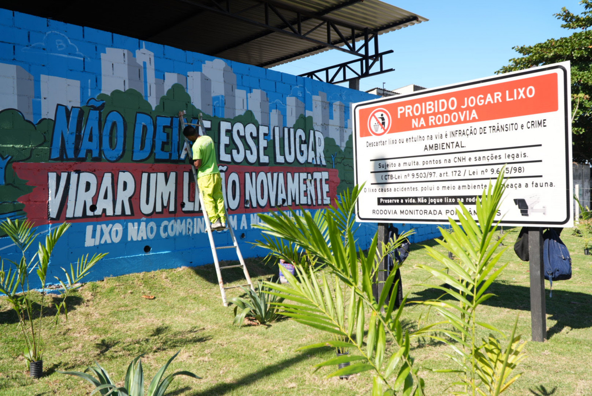 São Gonçalo e Arteris avançam com ações de limpeza e paisagismo na BR-101