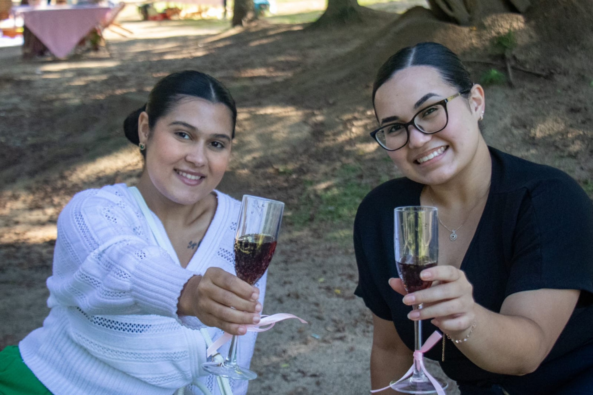 Ana Luiza e Rafaela da Silva curtiram a Quinta da Boa Vista neste sábado - Érica Martin / Agência O Dia