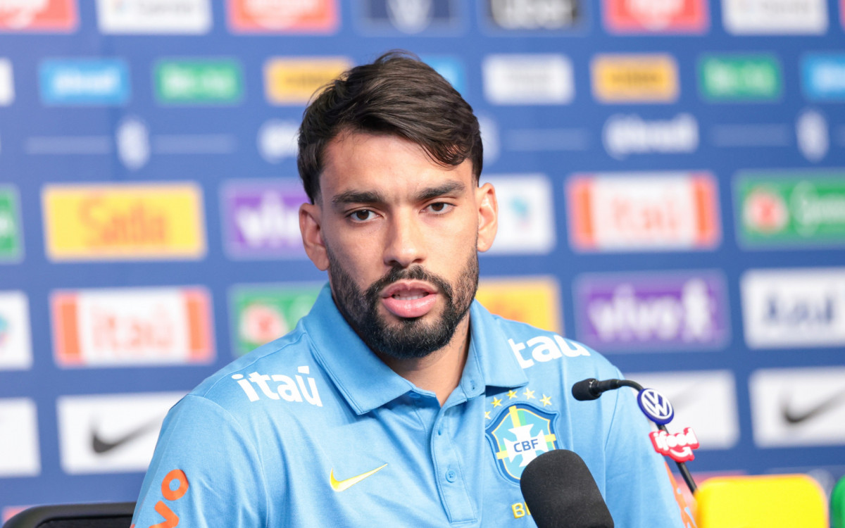 Lucas Paqueta jogador da selecao brasileira atende jornalistas no hotel The Ridge na cidade de Basking Ridge em New Jersey nos Estados Unidos neste domingo 21 de junho. O Brasil enfrenta a Escocia dia 24 na Copa do Mundo 2026. Foto: Vanessa Carvalho/Parceiro/Ag&ecirc;ncia O Dia