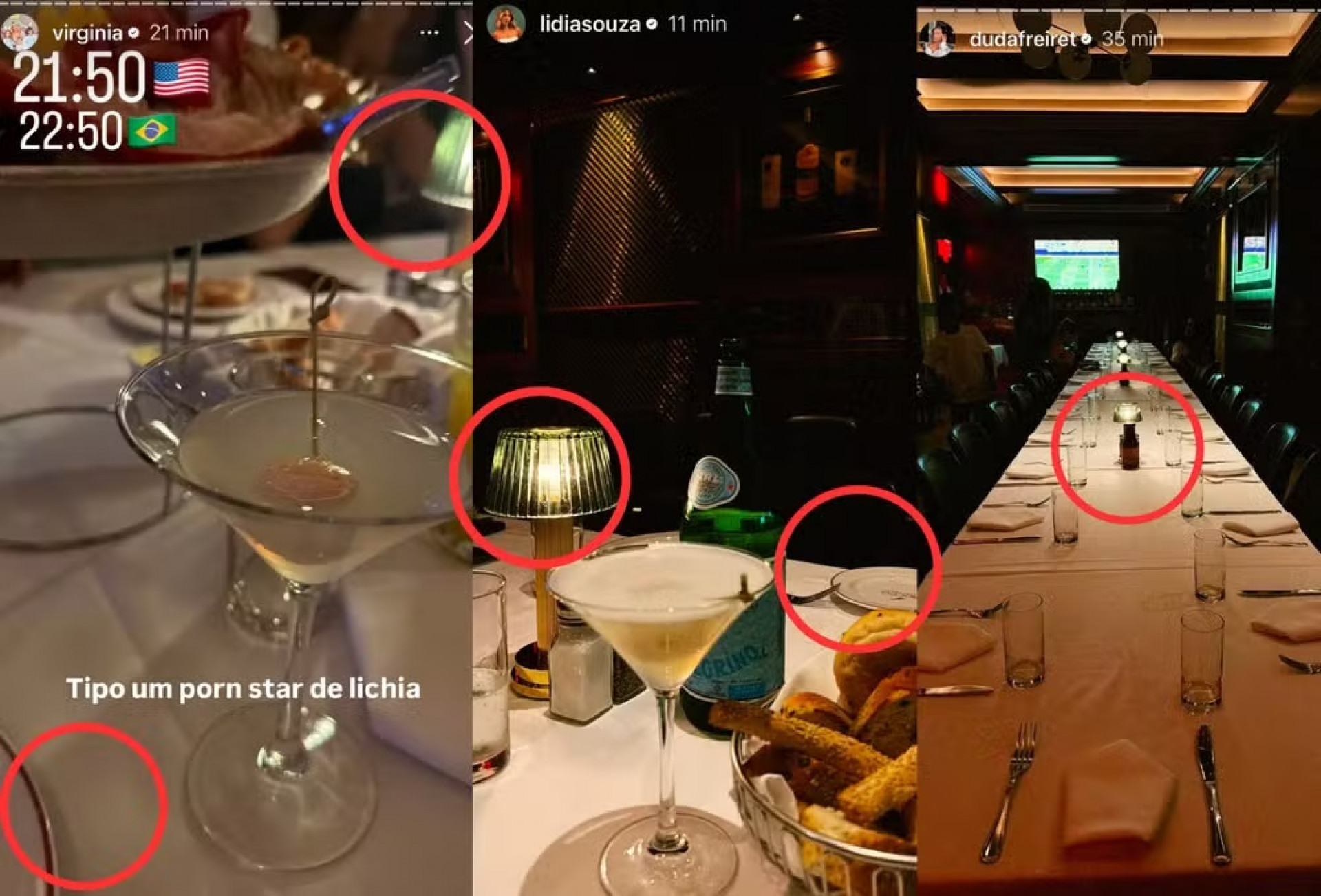 Detalhes em jantar de Virginia chamam a atenção dos internautas - Reprodução do Instagram