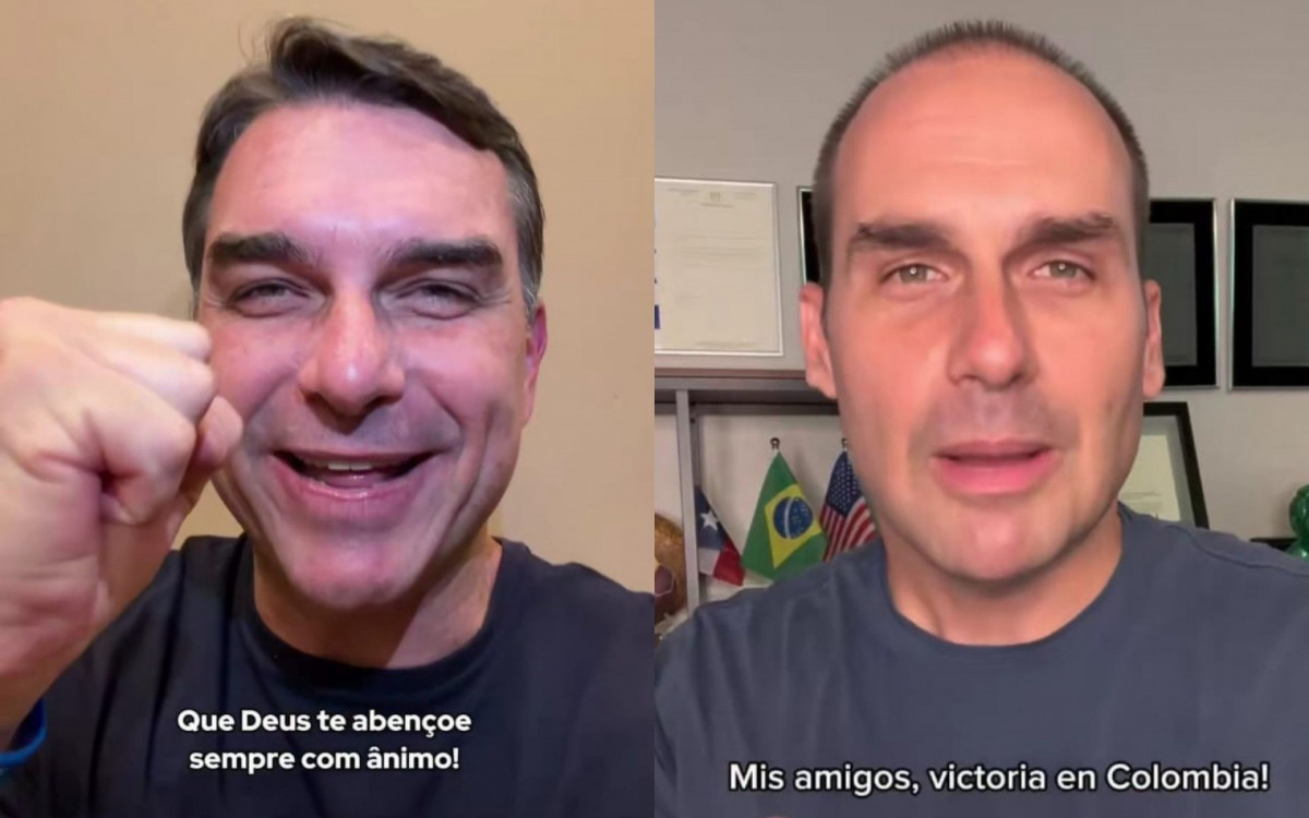 Flávio e Eduardo Bolsonaro comemoram eleição de direitista na Colômbia: 'Vitória do bem sobre o mal'
