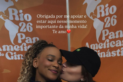 Rebeca Andrade se declara à suposta namorada após conquistar ouro no Pan-Americano
