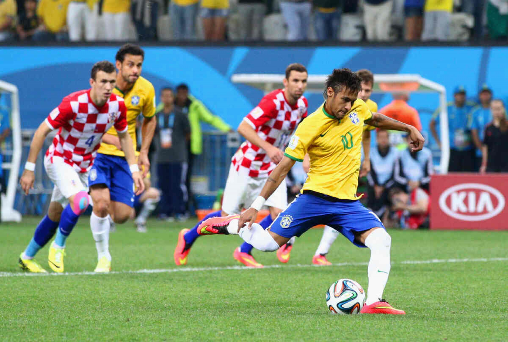 during the 2014 FIFA World Cup Brazil Group A match between Brazil and Croatia at Arena de Sao Paulo on June 12, 2014 in Sao Paulo, Brazil.