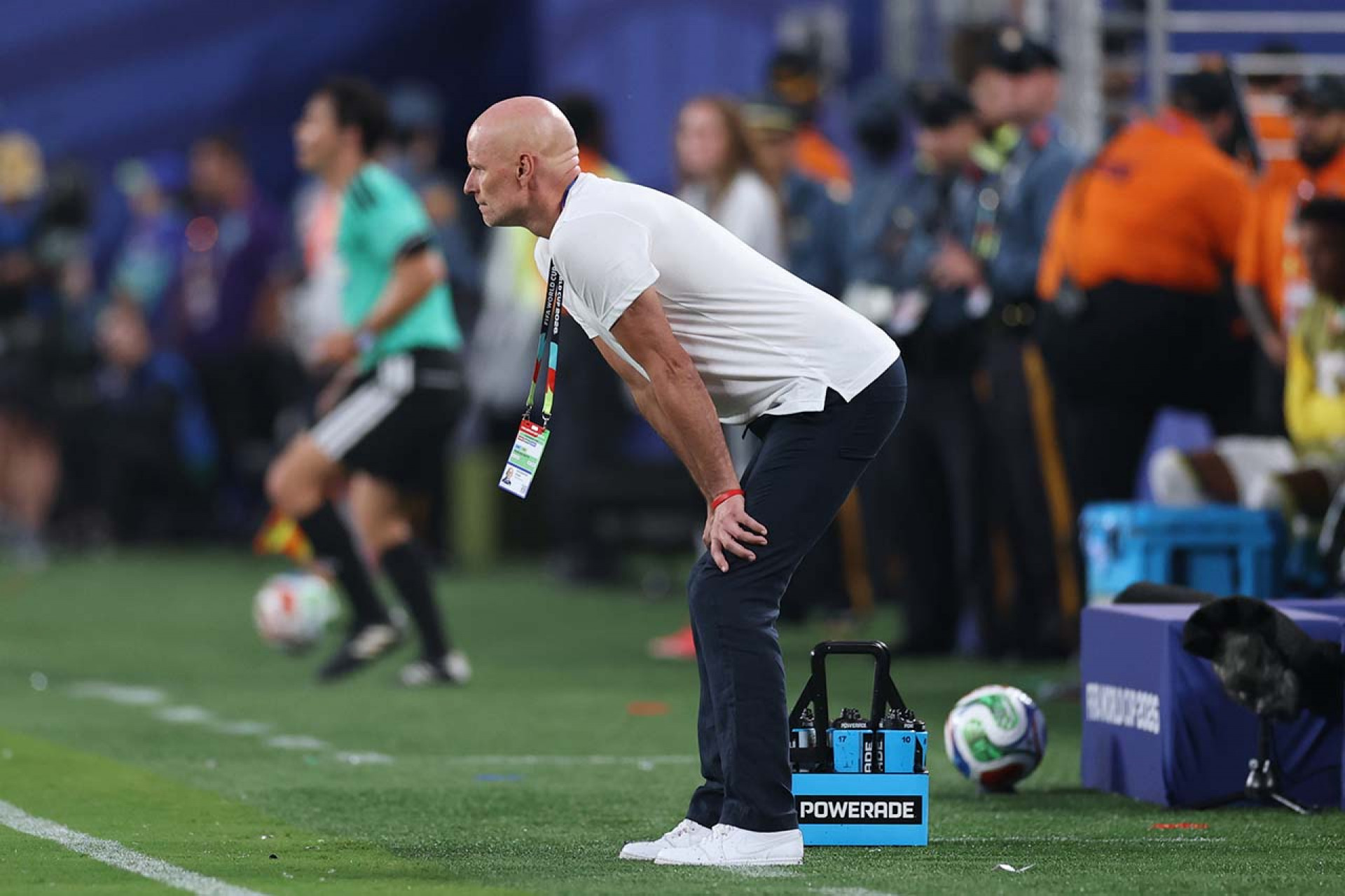 EAST RUTHERFORD, NEW JERSEY - JUNE 22: Stale Solbakken, Head Coach of Norway, looks on during the FIFA World Cup 2026 Group I match between Norway and Senegal at New York New Jersey Stadium on June 22, 2026 in East Rutherford, New Jersey. (Photo by Buda Mendes/Getty Images)