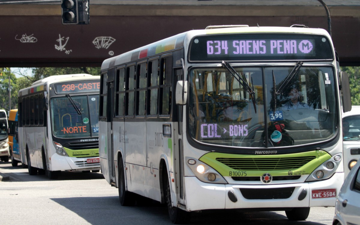 &Ocirc;nibus que fazem o transporte di&aacute;rio de passageiros na cidade do Rio de Janeiro