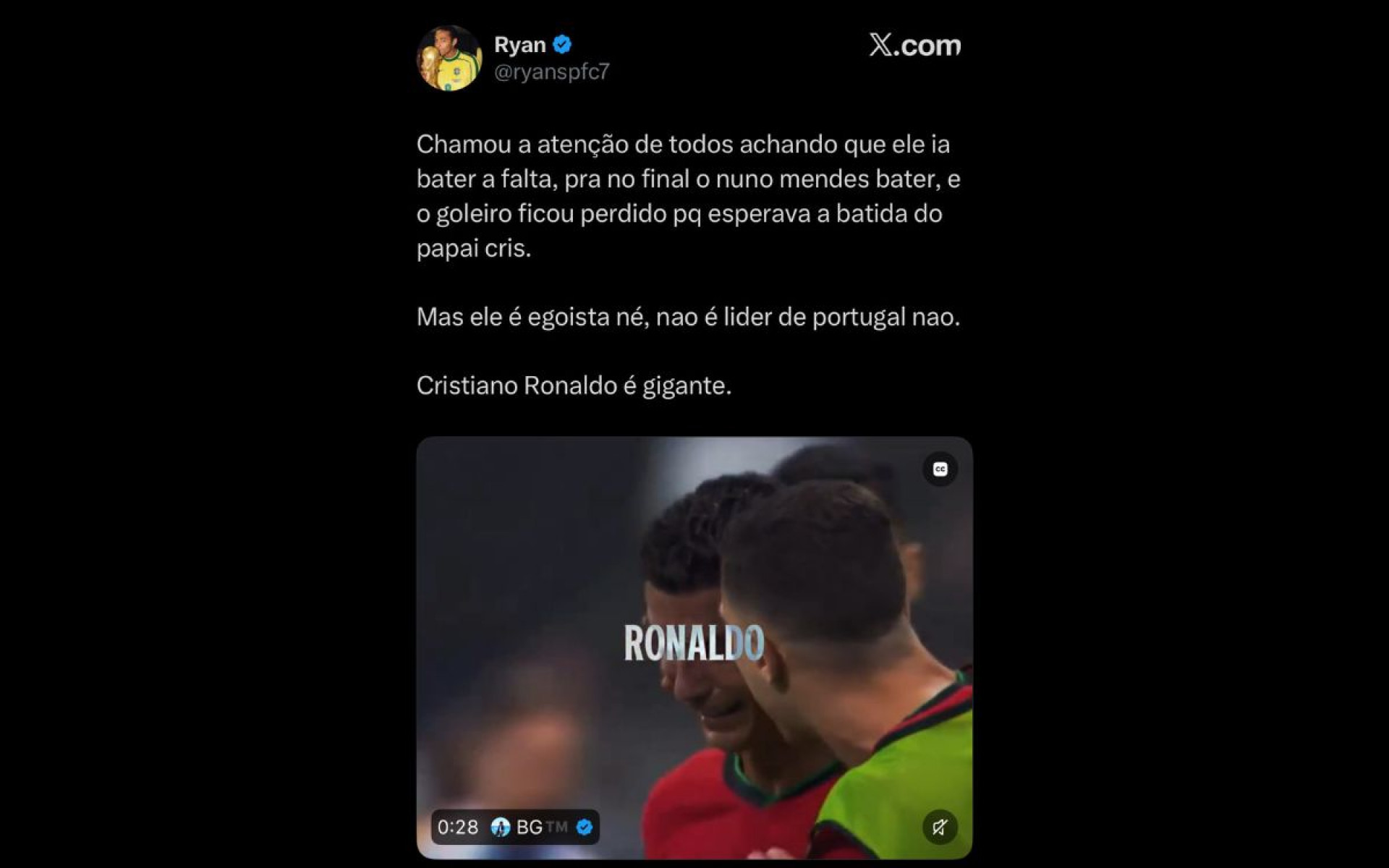 Gols de Cristiano Ronaldo repercutem na Web - Reprodução / X