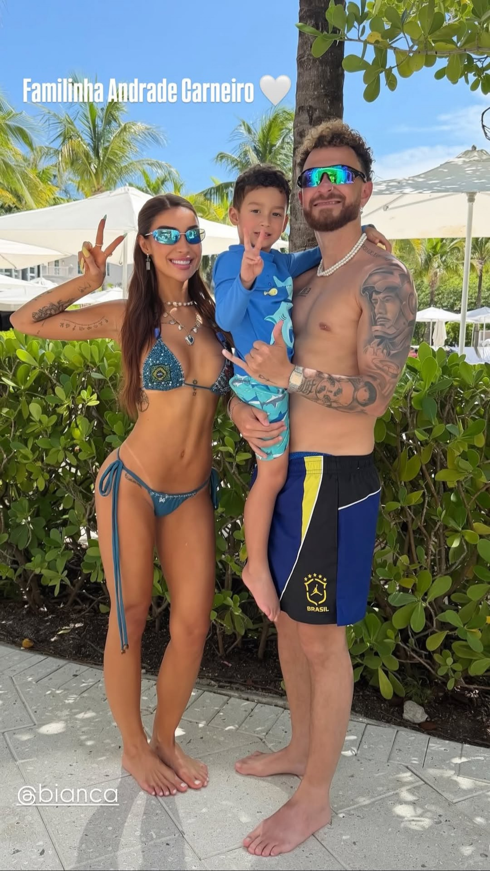 Ex-casal, Bianca Andrade e Fred Bruno curtem Miami com o filho, Cris - Reprodução/Instagram