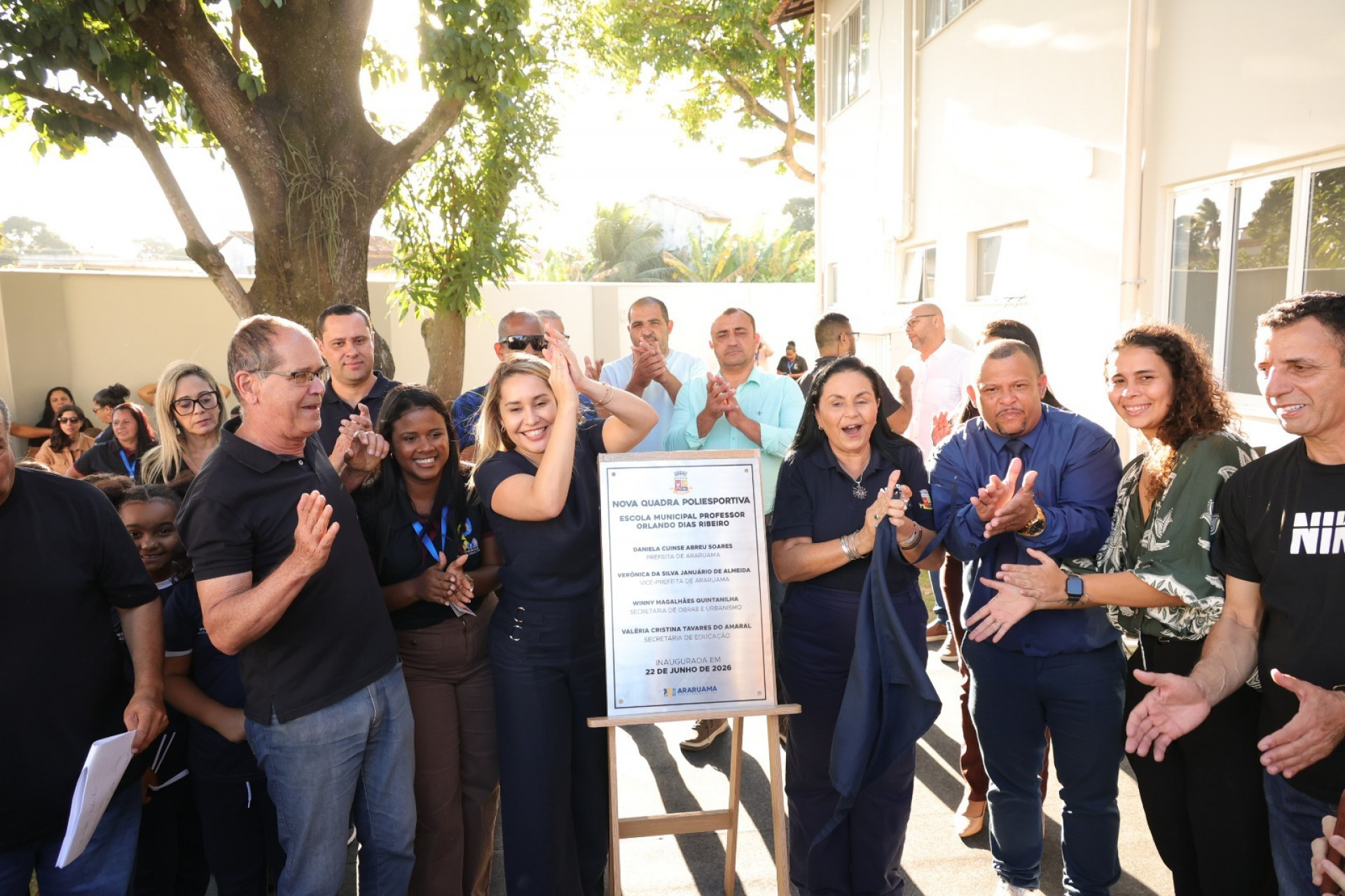 Entrega da quadra poliesportiva da Escola Municipal Orlando Dias - Ascom