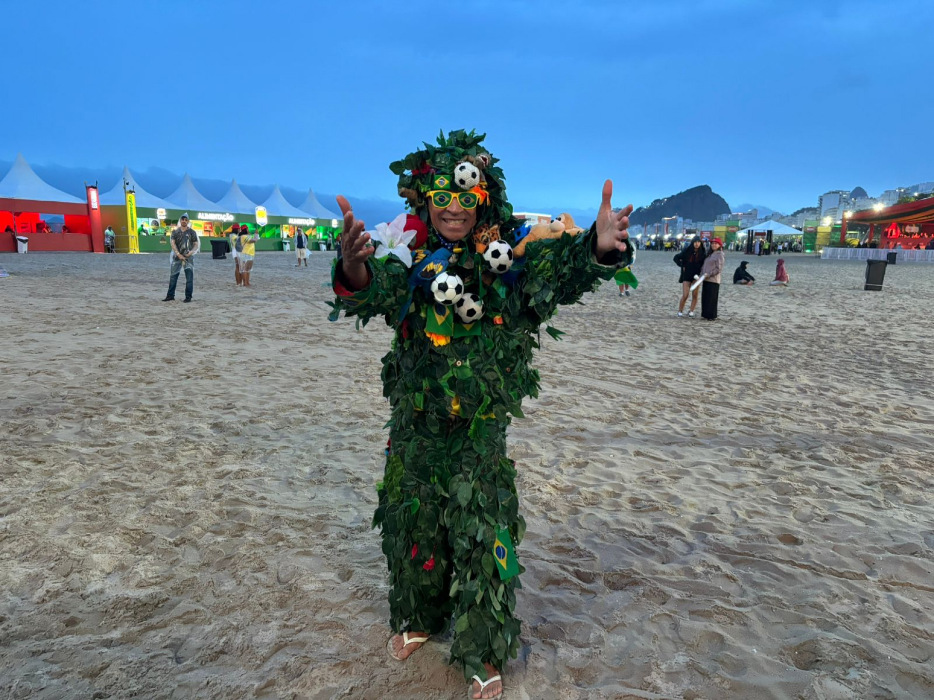 José Geraldo da Silva veio vestido de 'Homem-Planta' - João Alexandre Borges / Agência O Dia