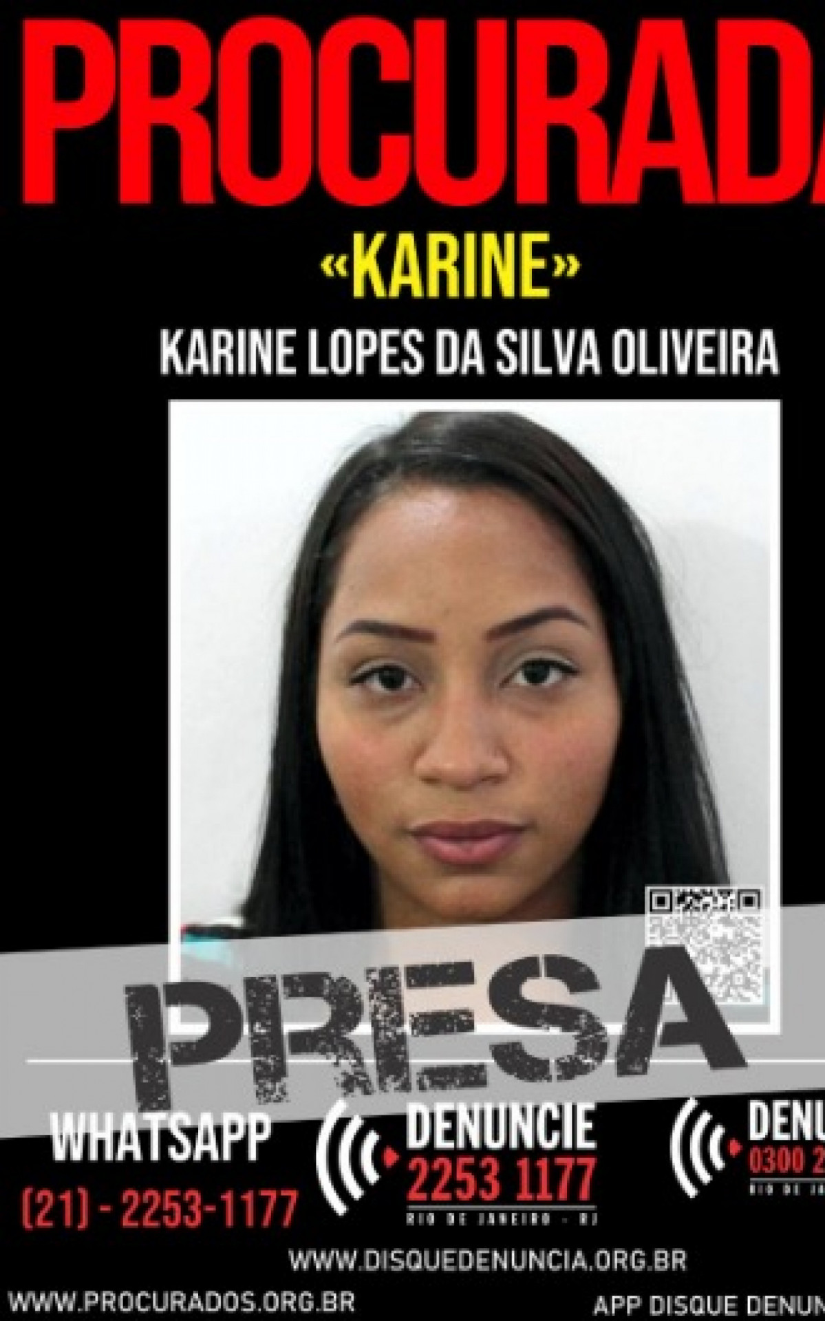 Karine Lopes da Silva Oliveira se apresentou na 123&ordf; DP (Maca&eacute;) - Divulga&ccedil;&atilde;o