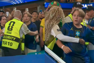 Vídeo: Filho de Neymar é barrado por seguranças ao tentar encontrar o pai no gramado 