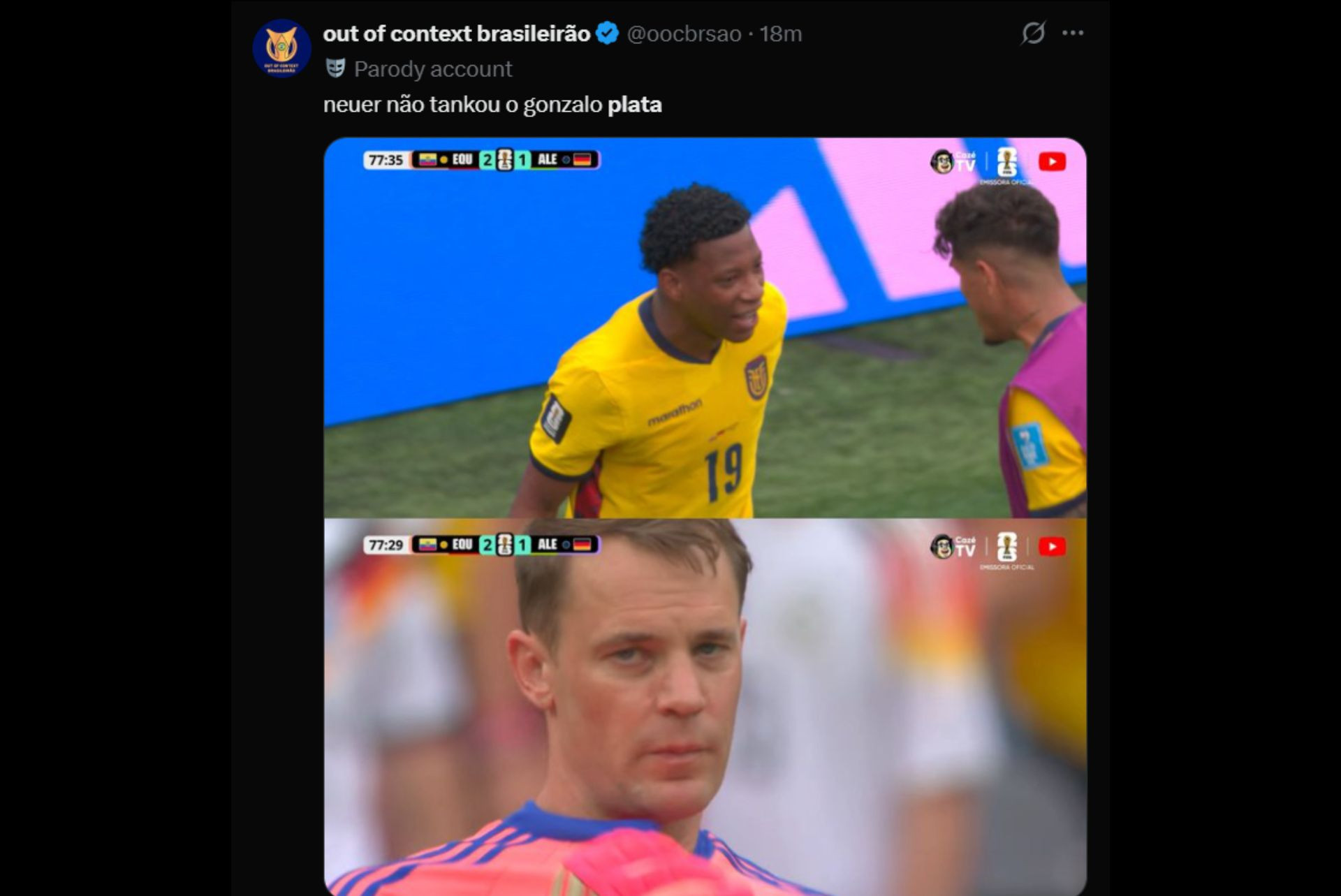 Gol de Plata contra a Alemanha gera reações na web - Reprodução / X
