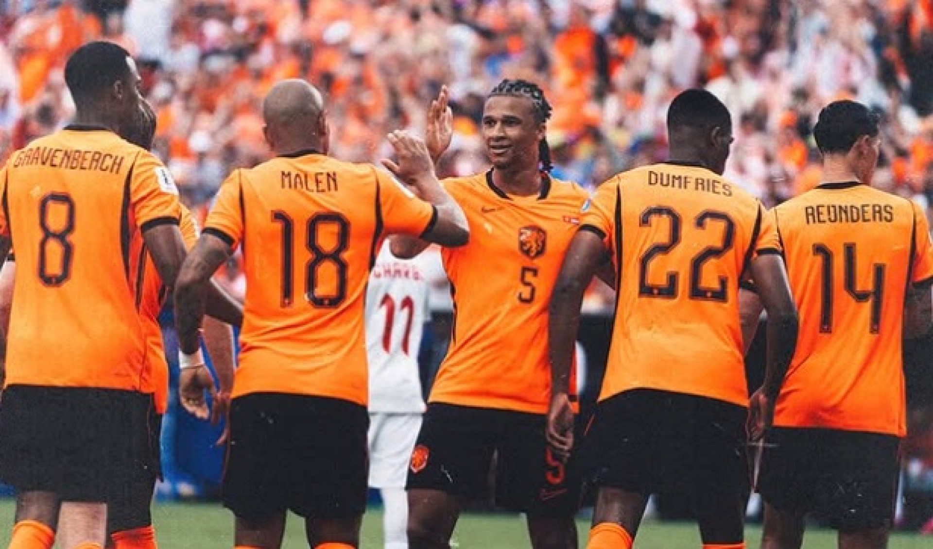 Holanda comemora um dos gols na vitória sobre a Tunísia - Divulgação / Seleção holandesa