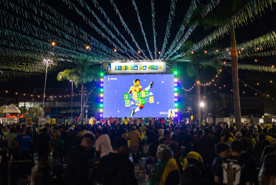 Prefeitura de Maricá coloca telões pela cidade para o povo torcer junto no jogo Brasil x Japão na próxima segunda-feira