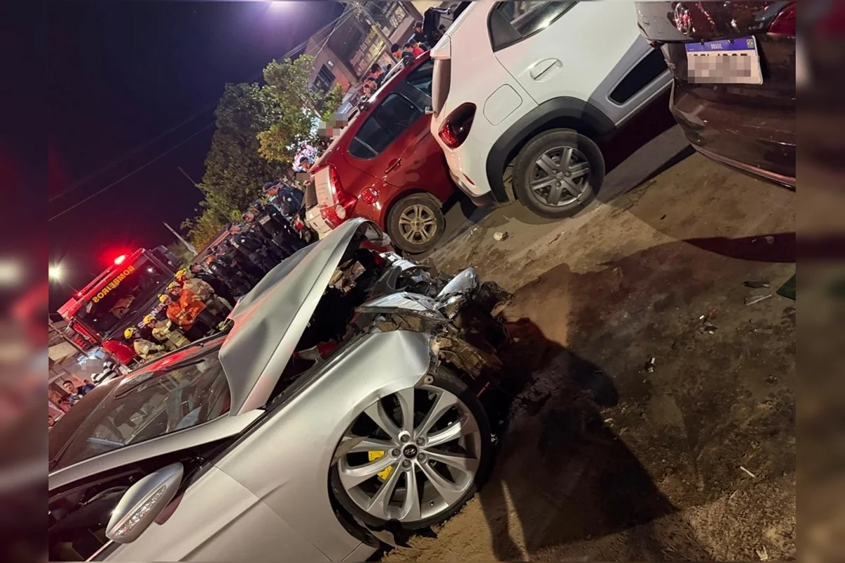 Motorista bate em cinco veículos durante festa junina e deixa homem ferido no DF