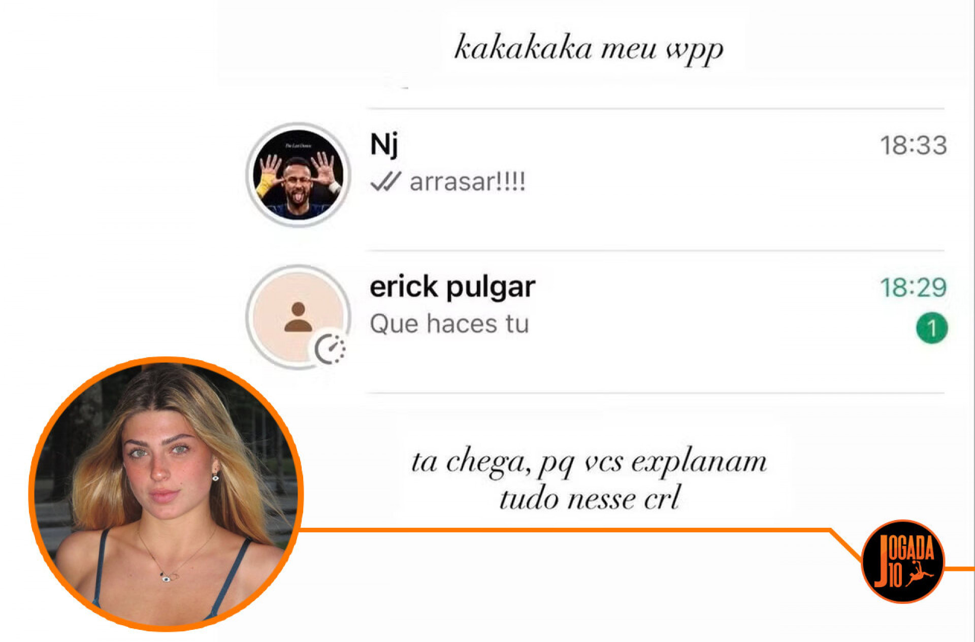 Filha de Eduardo Moscovis exp&otilde;e conversa e levanta rumores de affair com Erick Pulgar