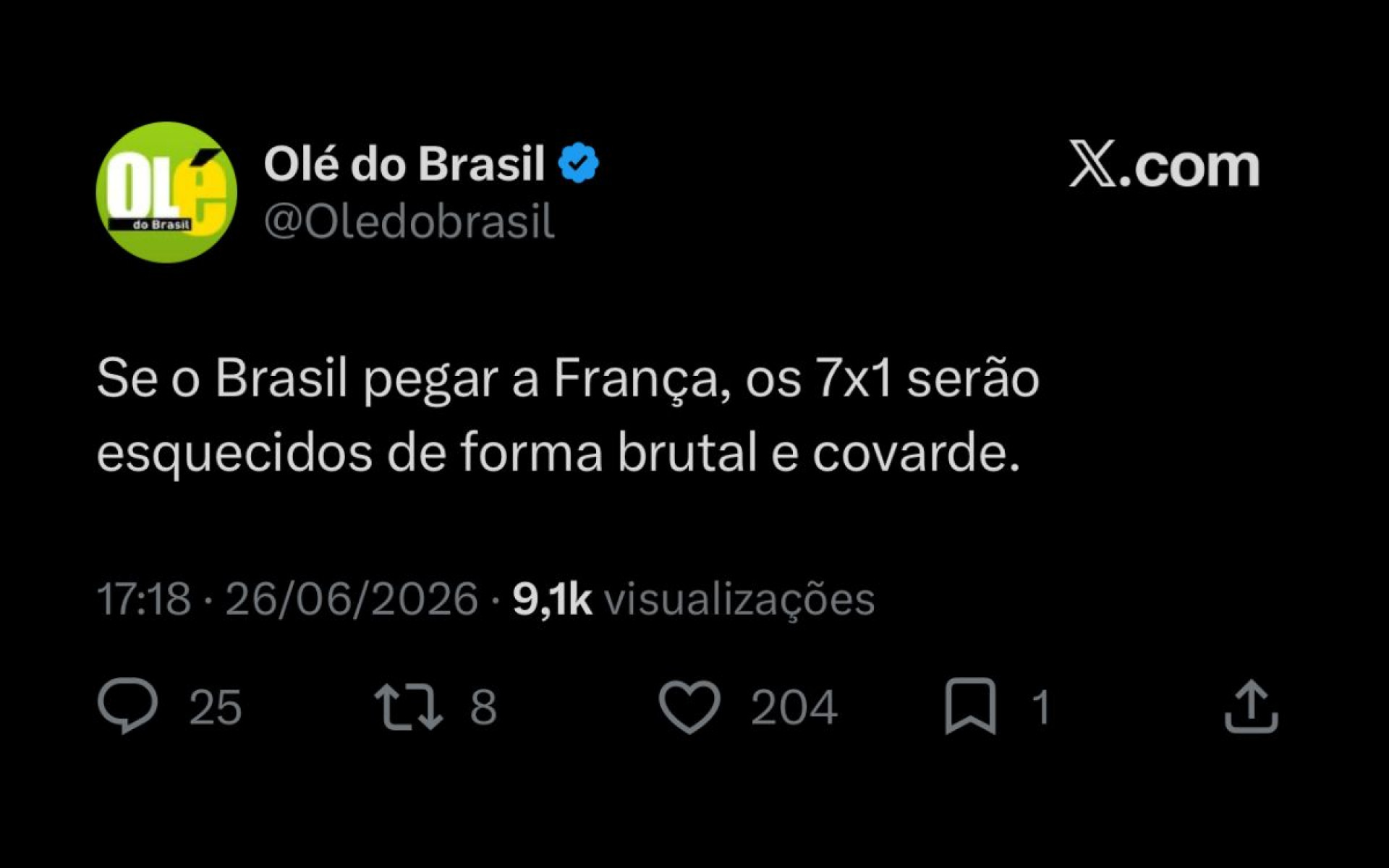 Vitória da França na Copa do Mundo repercutiu nas redes sociais
 - Reprodução / X