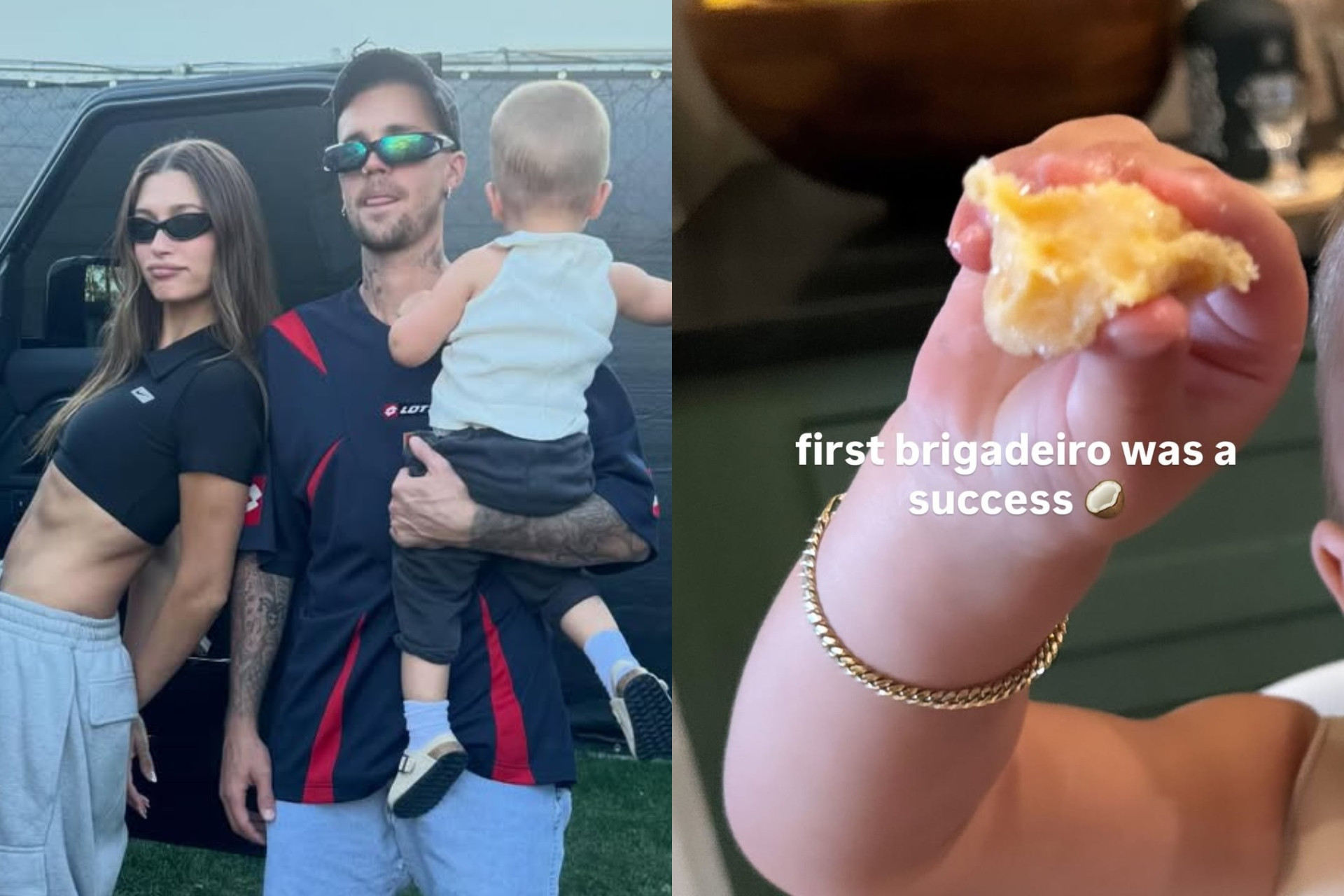 Hailey Bieber mostra filho de Justin Bieber provando brigadeiro pela primeira vez - Reprodução / Instagram