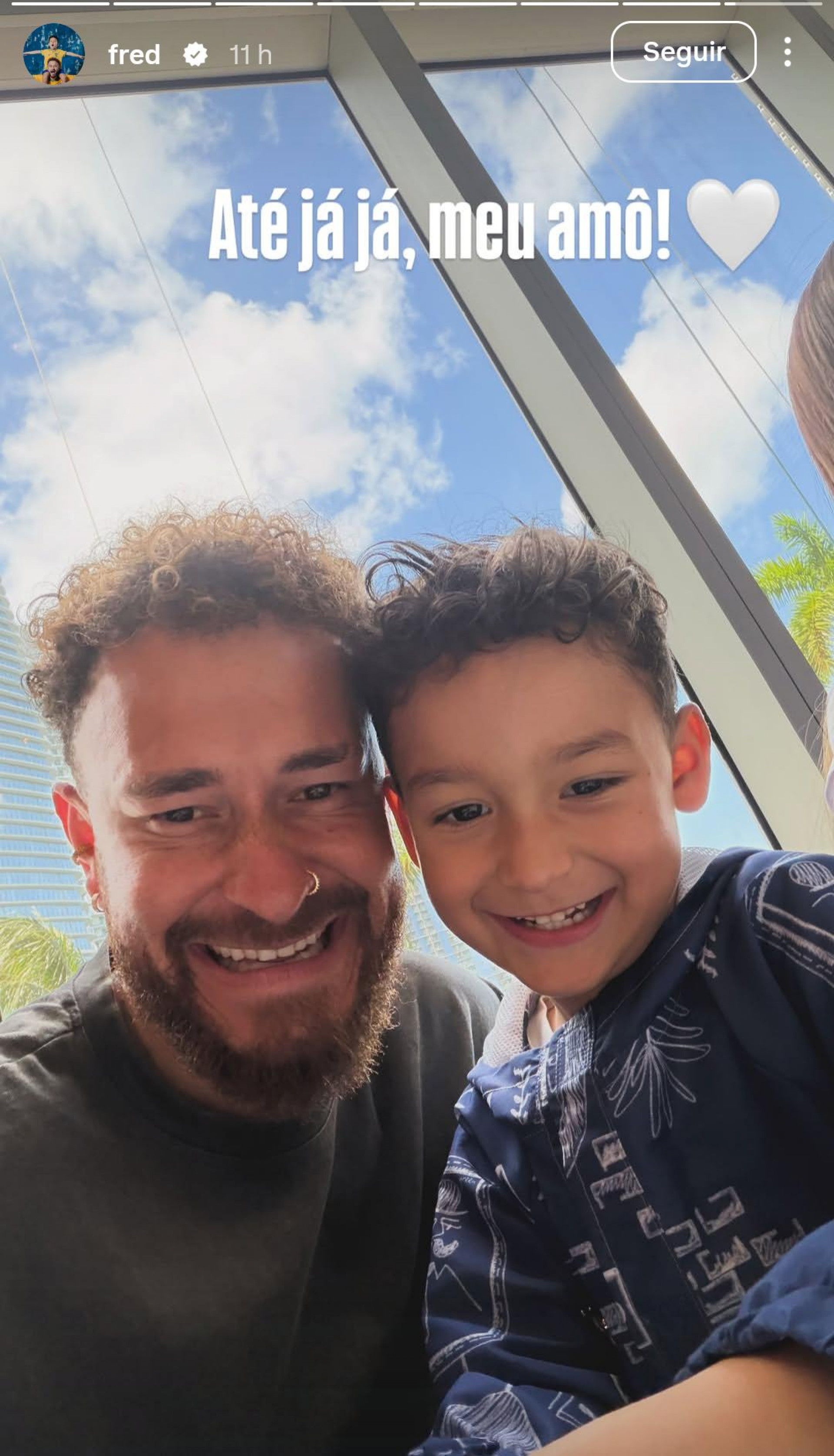 Fred Bruno e o filho, Cris - Reprodução / Instagram