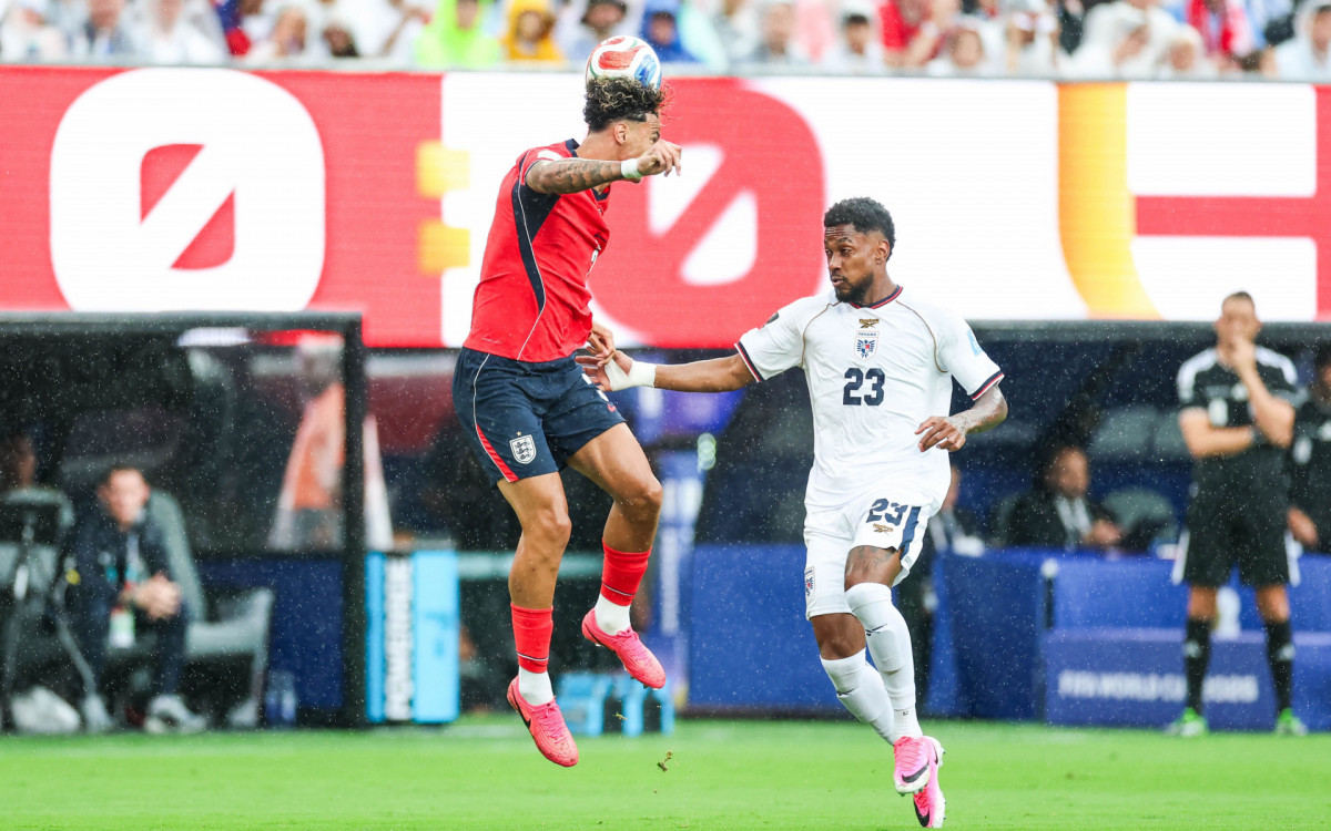 Amir Murillo, jogador do Panamá, durante a partida entre Panamá x Inglaterra, válida pela terceira rodada do Grupo L da fase de grupos da Copa do Mundo FIFA de 2026, no Estádio Nova York-Nova Jersey, em East Rutherford, Estados Unidos, neste sábado (27).