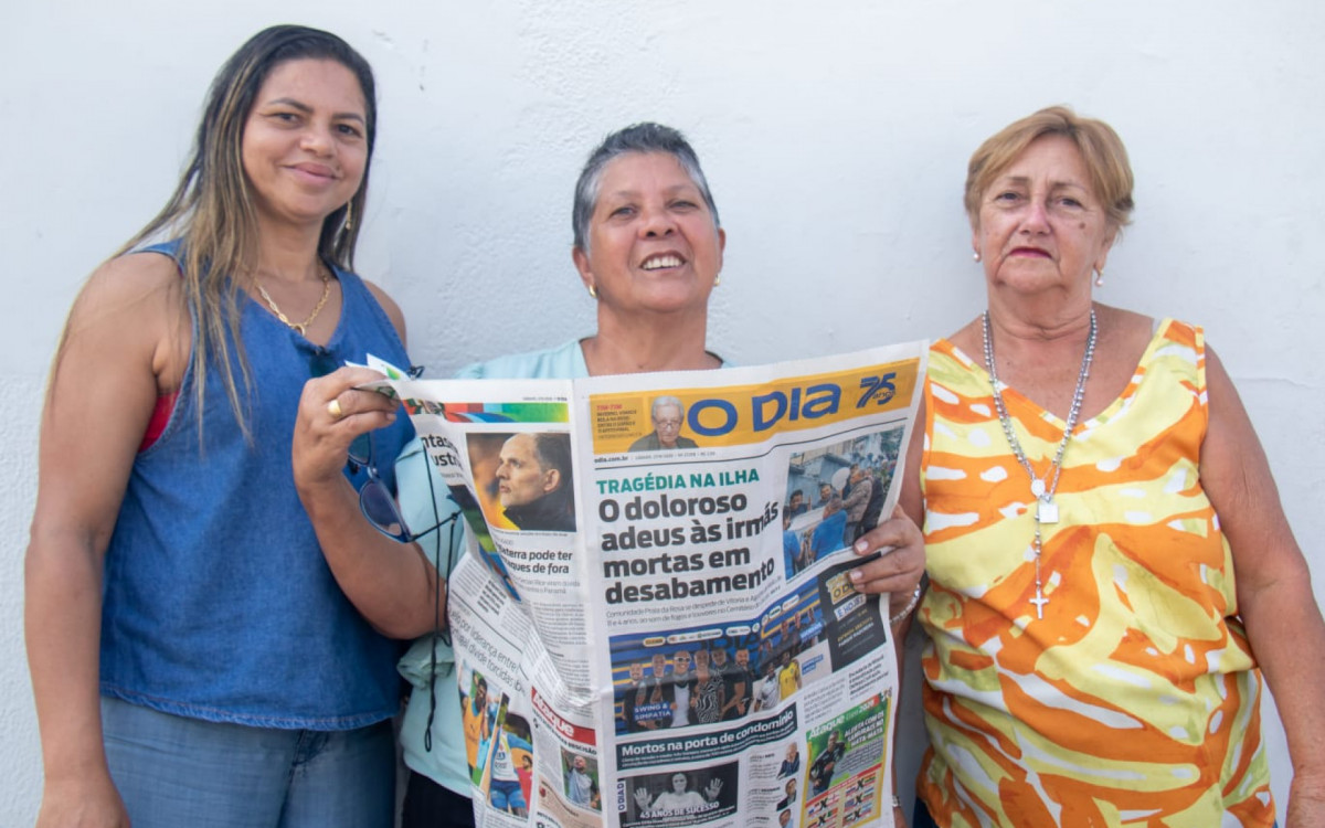 Beatriz de Oliveira (esquerda), Cacilda Muniz (centro) e Lane Coelho (direita) participam da festa
