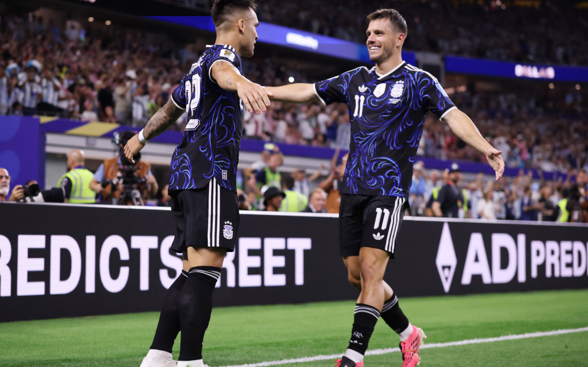 Além do gol que garantiu o recorde a Messi, Lautaro Martínez e Lo Celso também marcaram na vitória por 3 a 1 sobre a Jordânia
