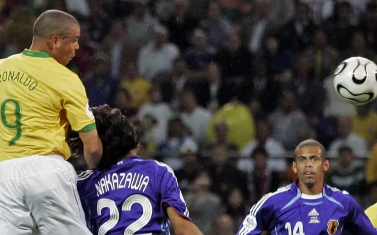 Ronaldo foi decisivo para a vit&oacute;ria do Brasil sobre o Jap&atilde;o no &uacute;nico duelo entre os  pa&iacute;ses em Copas - Divulga&ccedil;&atilde;o / Fifa