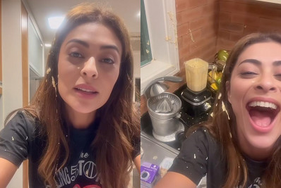 Juliana Paes lembra Maria da Paz ao mostrar desastre com bolo na cozinha