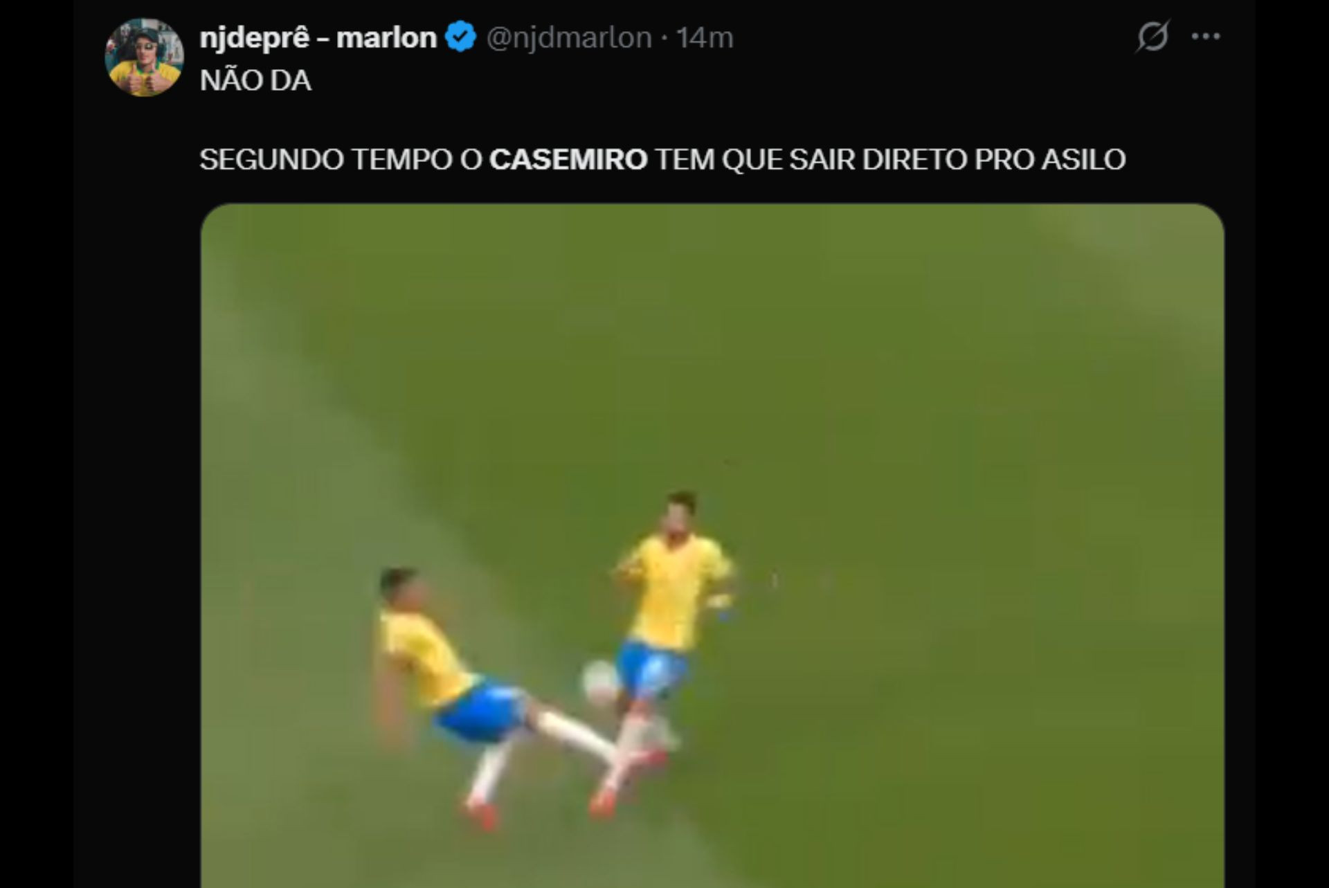 Torcedores criticam atuação de Casemiro no primeiro tempo contra o Japão - Reprodução / X