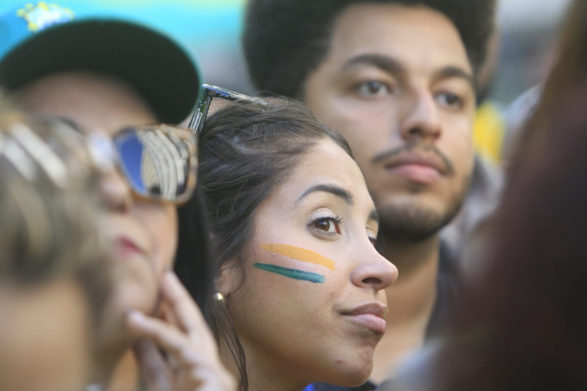 Torcedores se pintaram de verde e amarelo para jogo - Reginaldo Pimenta / Agência O Dia