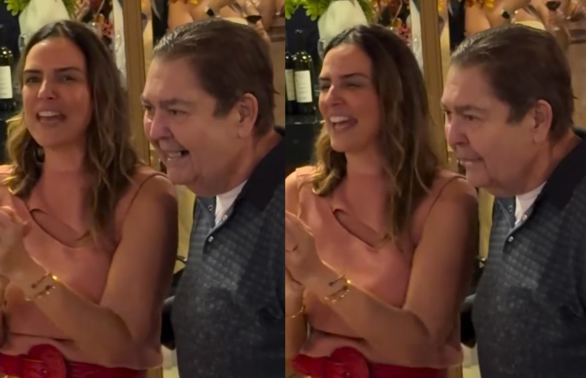  Faustão celebra o aniversário da mulher  - Reprodução de vídeo