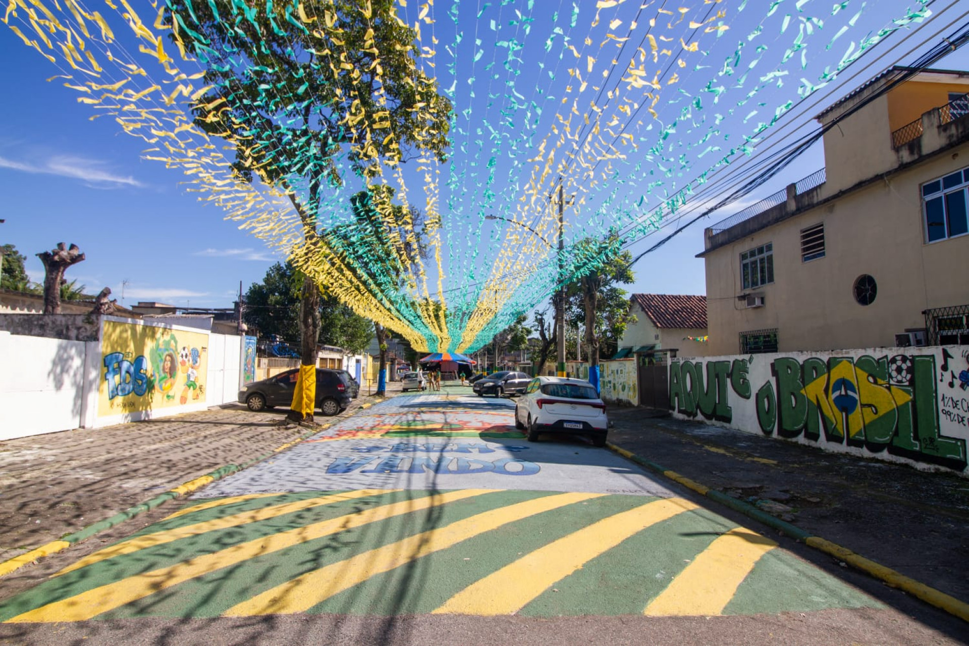 Rua Taturana, em Vicente de Carvalho, foi eleita a mais bem decorada para a Copa do Mundo pela Prefeitura - Érica Martin / Agência O Dia