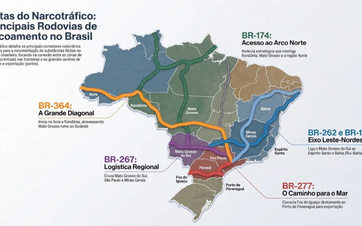 Rotas de drogas rodovias