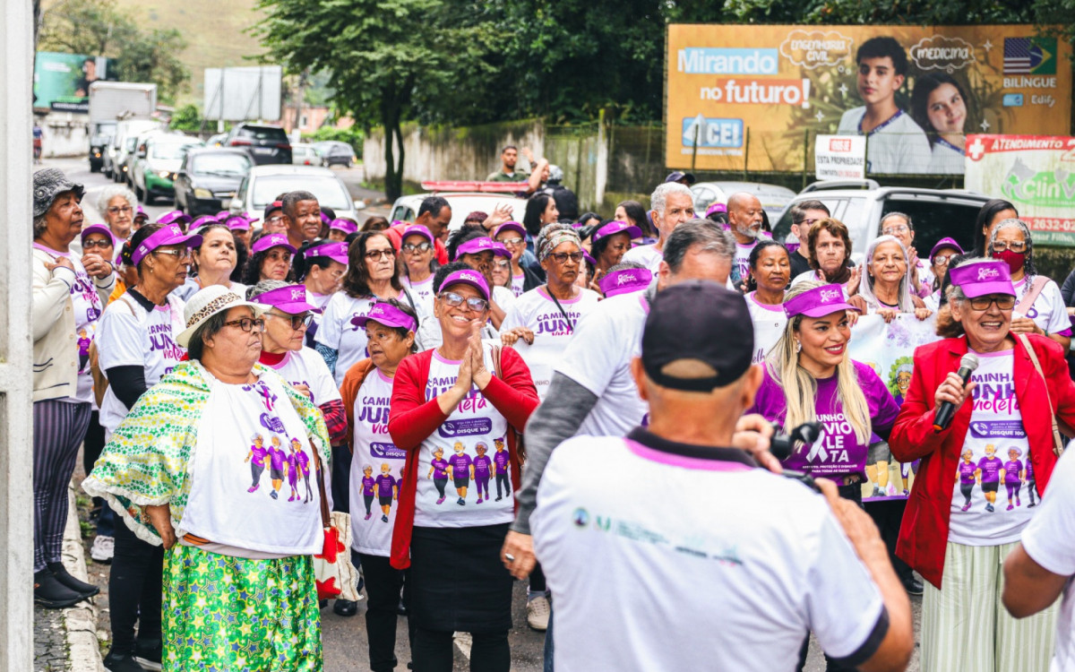 Guapimirim realiza Caminhada Junho Violeta contra a viol&ecirc;ncia - Divulga&ccedil;&atilde;o